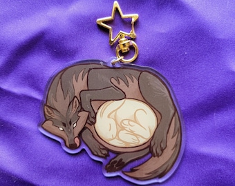 Wolf & Rabbit Vore Acrylic Charm