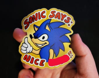 Sonic Says 3" Sticker (Mature)