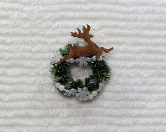 Miniature Reindeer Snowflake Wreath