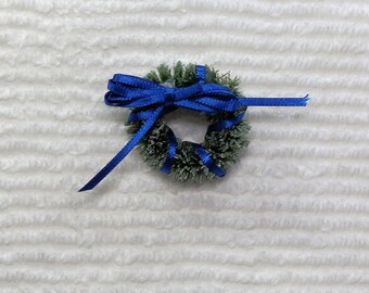 Miniature Blue Ribbon Decorative Wreath