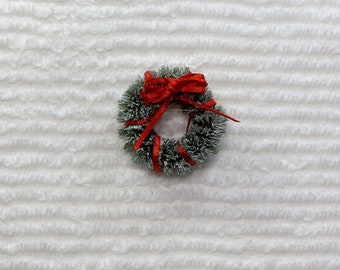 Miniature Christmas Wreath with Red Bow