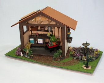 Miniature Landscaped Garden Shed