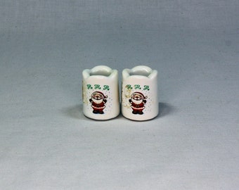 Vintage Russ and Berrie Company Santa Candle Holders