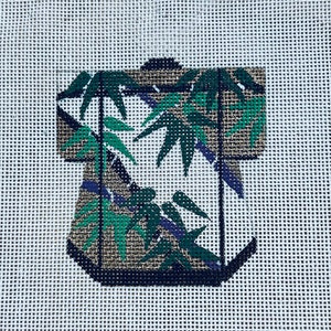 Petite Kimono Painted Needlepoint Canvas, Bamboo Lee Design, Needle Craft Supply, Needle work, Picture or Small Pillow, Gift for Crafter Mom