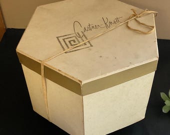 Vintage 0val Hexagon Hatbox, Retro Castner Knott Nashville Hatbox, MCM Decor, Theater or Home Stage Prop, Empty Man’s Hat Box