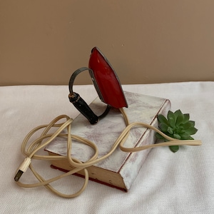 Vintage Toy Iron, Little Lady Toy Iron, Red Laundry Room Decor,  Pretend Play Iron, Mid Century Toy Appliance, Little Electric Iron,