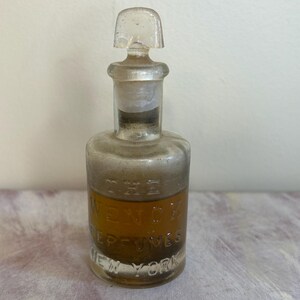 The Wenck Perfume Bottle, Vintage Fragrance in Bottle with Stopper, Embossed Bottle from New York, Collectible Bottle