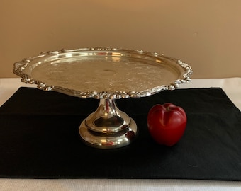 Wm Rogers /& Son Spring Flower 2042 Cakeplate or Cake Pedestal Plate Have Your Cake and Silver Too Vintage Silverplate Cake Stand