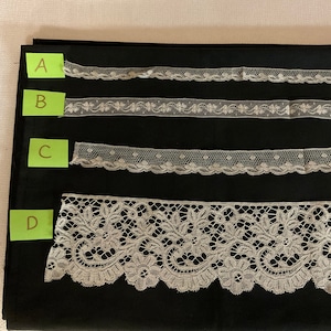 Vintage Honiton Lace Yardage Supply, Destash Handmade Lace Trim, Dressmaker Historical Heirloom Sewing Supply, Wedding Dress Supply