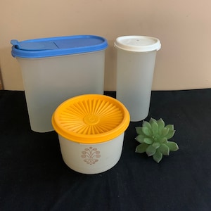 Tupperware Container Lot, Vintage Sheer Plastic Kitchen Storage, Pantry Supply, Retro Kitchen