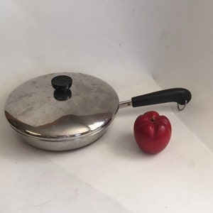 Vintage Revere Ware Skillet, Large 10&quot; skillet w lid, 9 in. Clinton, ILL, 8, 10 in. Rome, NY, Frying Pan, Copper Bottom Cookware, Saute Pan