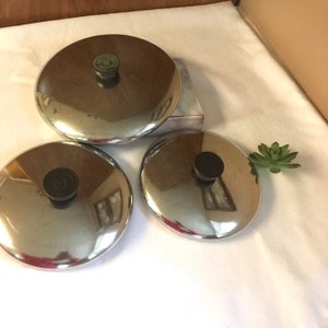 Revere Replacement Lid, Stainless Saucepan or Skillet Cover, Cookware, Cook Pan Top, Covered Cookware, Retro Cookware Supply