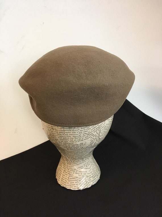 Vintage Driving Cap, Brown Wool Felt Hat, Dorfman… - image 3