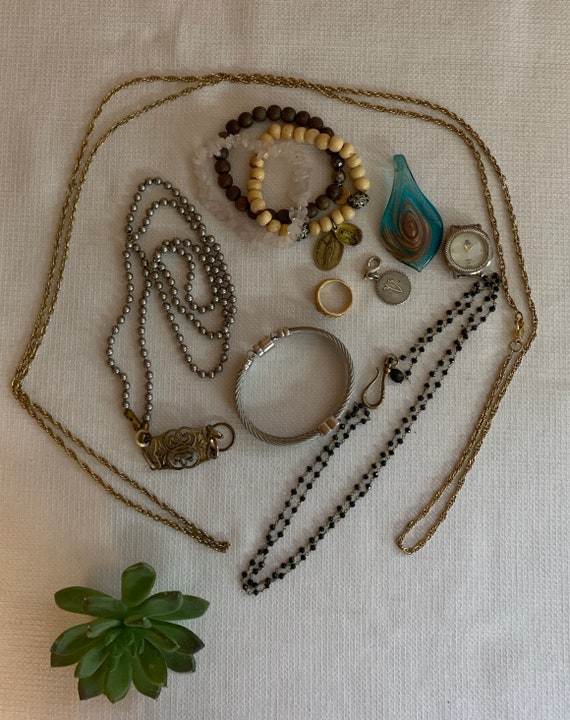 vintage jewelry supply circles earrings necklace assemblage jewelry upcycle supply recycle