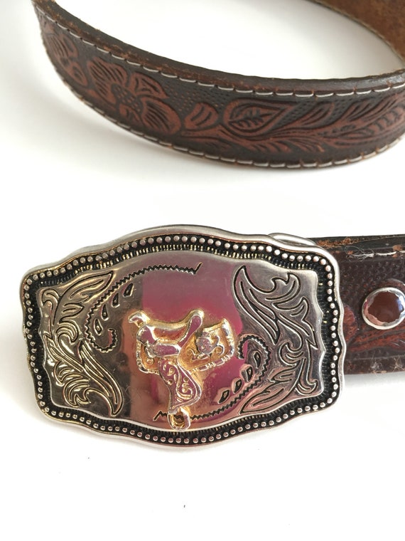 Vintage Cowboy Belt Leather Western Belt Brown 37 Inch - Etsy