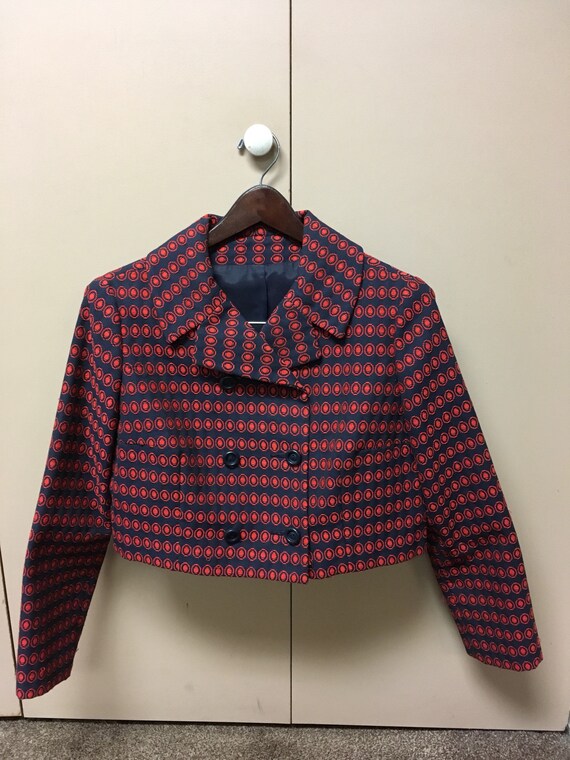 Vintage Crop Jacket, Double Breasted Suit Jacket o