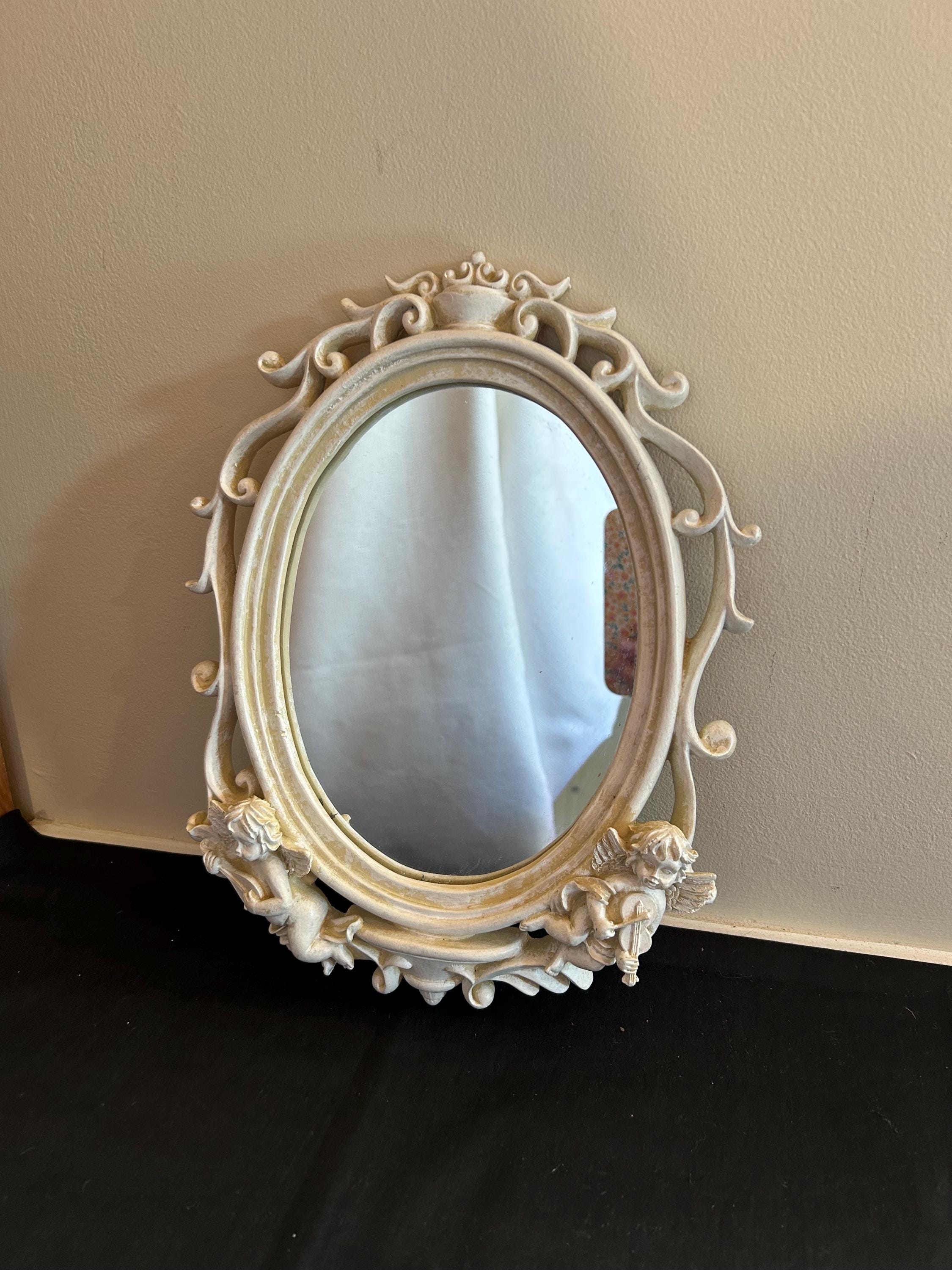 Florentine Angel Mirror: Vintage White Oval Gallery Wall Decor - Etsy, image size:2250x3000