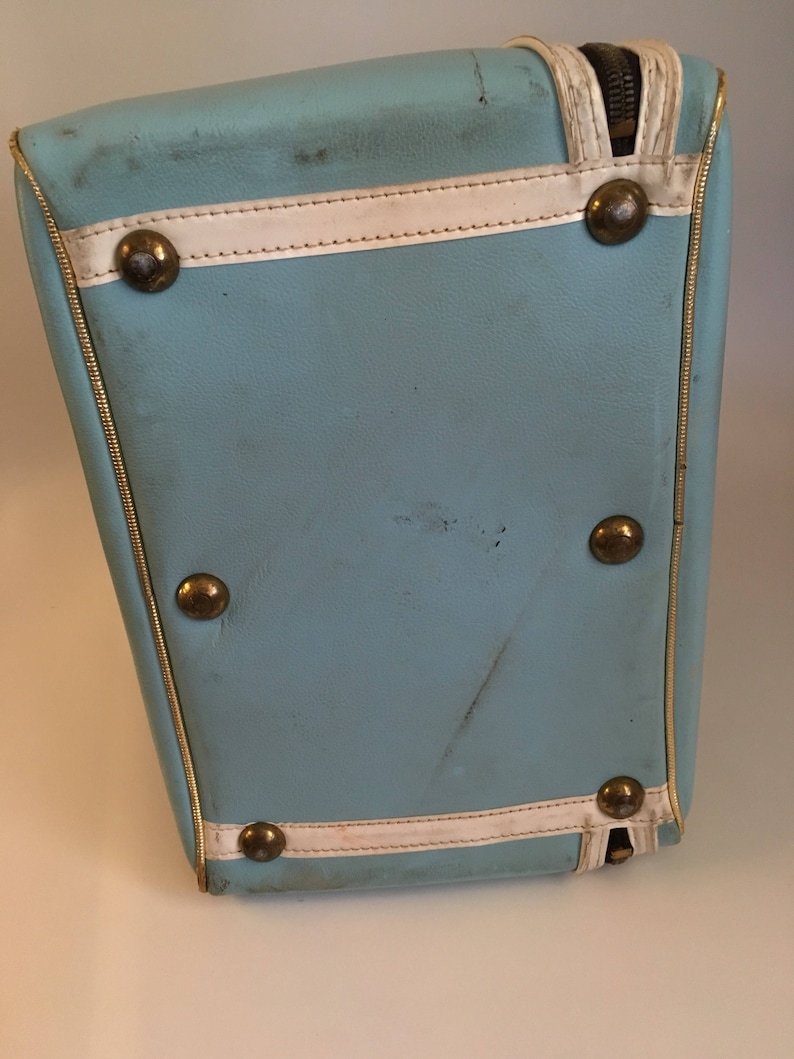 Vintage Bowling Bag Wide Bottom Blue Bowling Ball Carrying Etsy