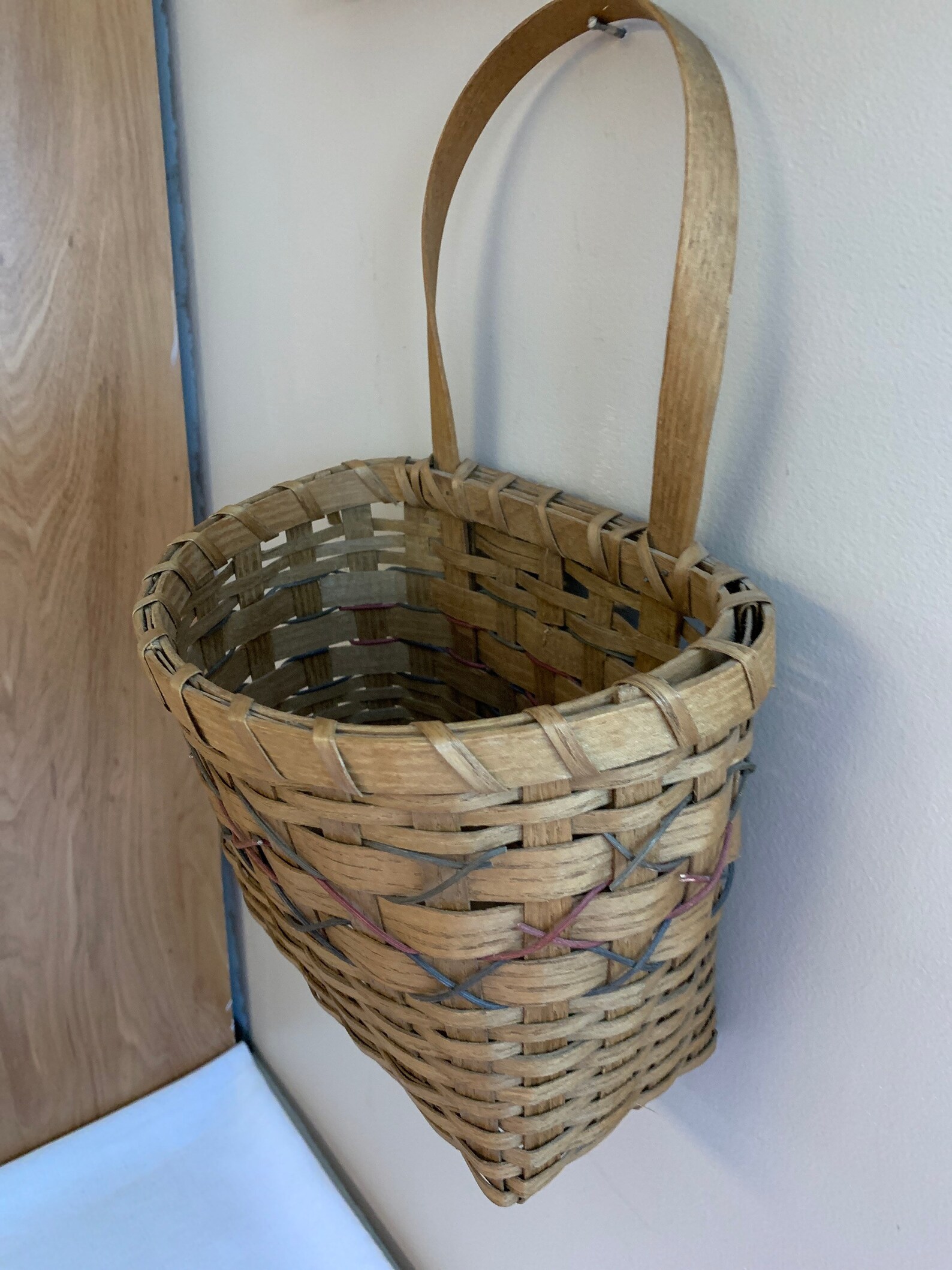 Woven Hanging BasketVintage Wall Pocket Hanging Mail Basket Etsy