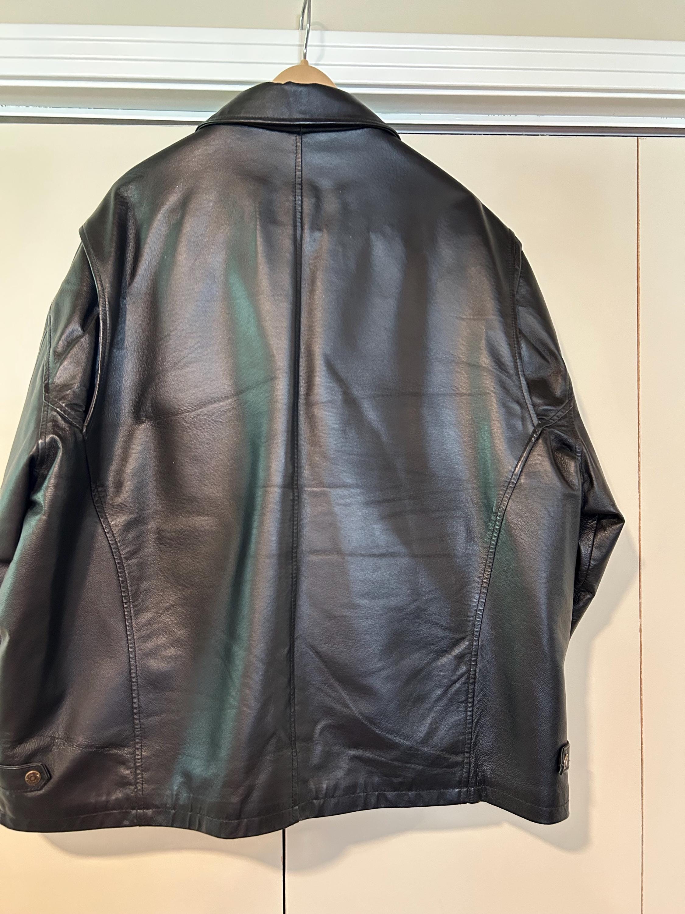 Vintage Black Leather Jacket: James Dean Style, Mens XXL - Etsy