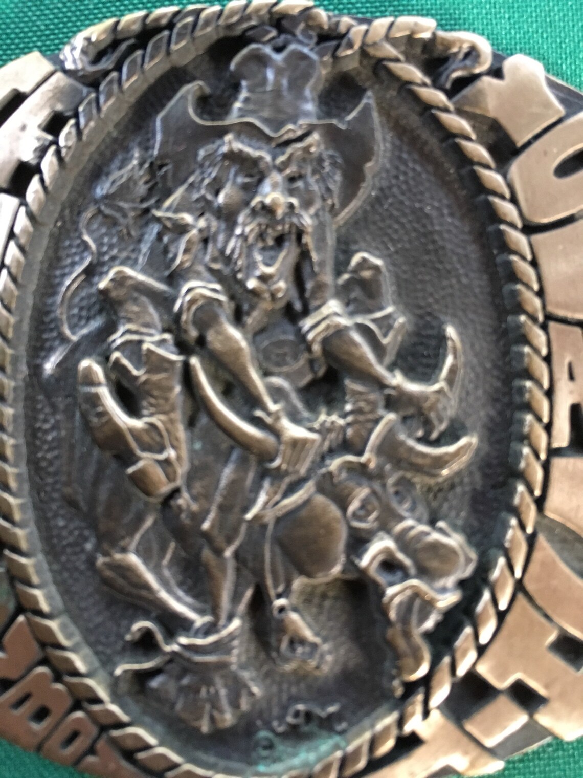 Cowboy Cartoon Belt Buckle Vintage Solid Brass Funny Rodeo | Etsy