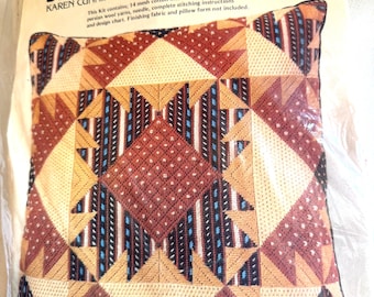 Vintage Needlepoint  Pillow Kit, Delectable Mountains Bargello by Karen Cunniff Co