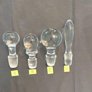 Large Round Glass Stopper for Decanter,  Vintage Clear Replacement Stopper, Crystal Ball Bottle Top,  Fairy Garden Gazing Ball Gift