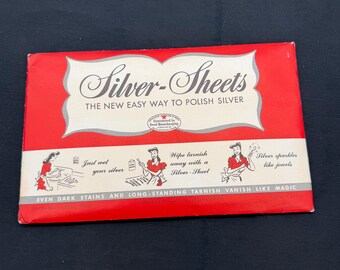 Vintage Silver Polishing Sheets, Tarnish Remover for Cleaning and Shining Silver