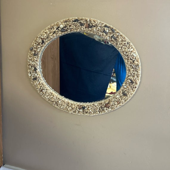 Mirror with Seashell Encrusted Frame Mirror with Seashell Encrusted Frame