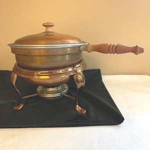 Vintage Copper Chafing Dish: Buffet Warming Server with Heat Source