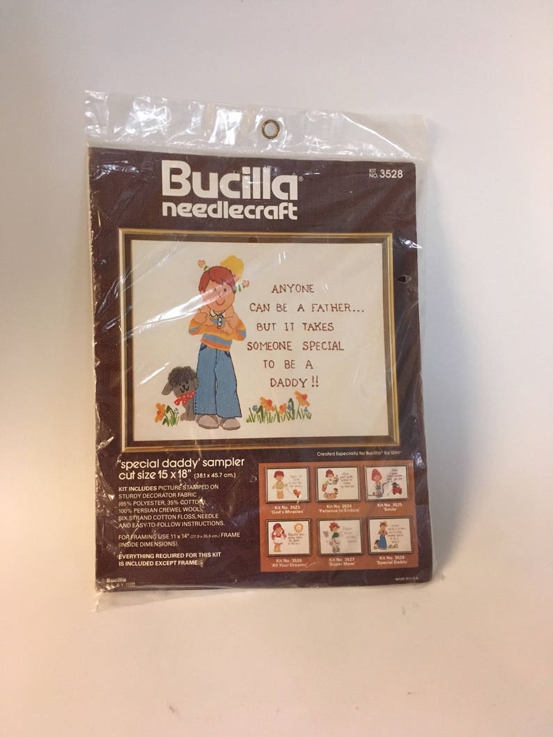 Jahrgang Vaterschaft Crewel Stickerei Kit Bucilla Borduren Etsy