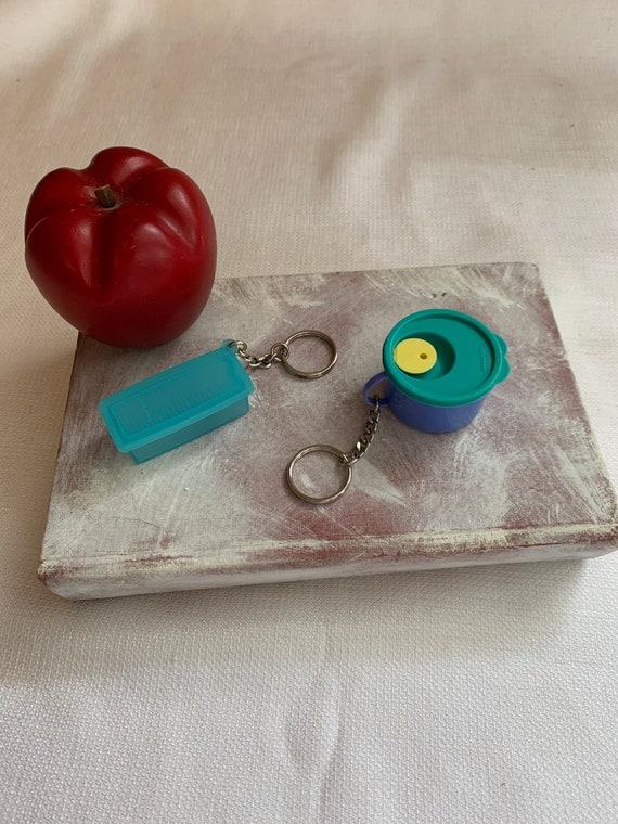 Buy Vintage Miniature Tupperware Box Blue Key Chain Promotional Gadget Item Party Favor Collectible Plastic Box Storage Box Keychain Online in India Etsy