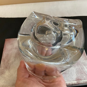 Vintage Modern Glass Oil Lamp, Liquid Double Candle, Art Glass Paperweight, Minimalist Decor, Gift for Her