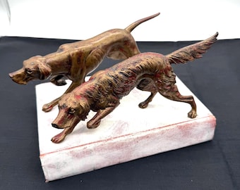 Vintage Hunting Dog Figurines,  Depose Italy Dog Bowing and Pointing, Dog Lover Gift