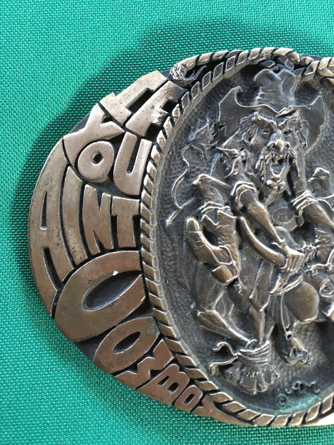 Cowboy Cartoon Belt Buckle Vintage Solid Brass Funny Rodeo - Etsy