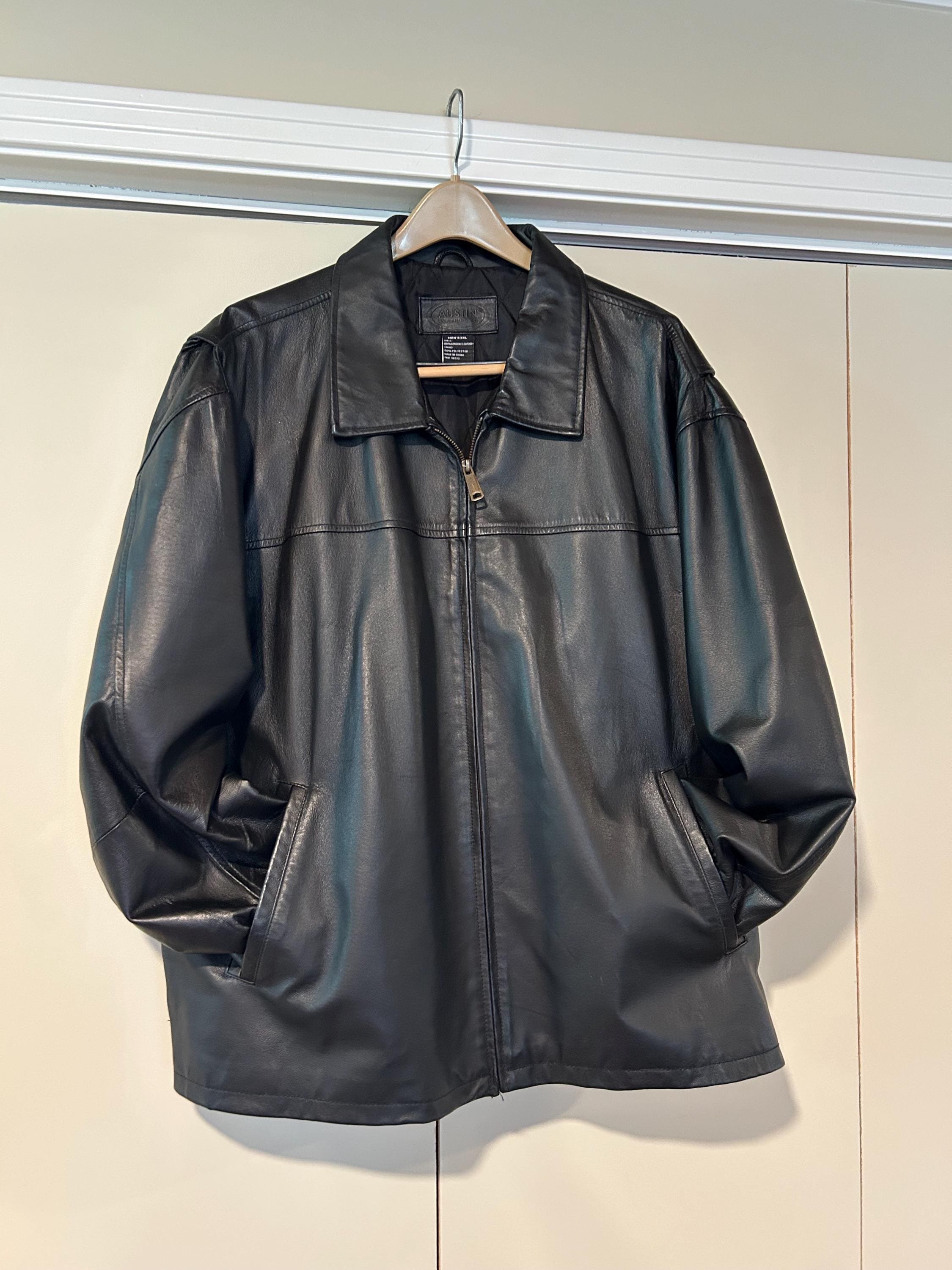 Vintage Black Leather Jacket: James Dean Style, Mens XXL - Etsy