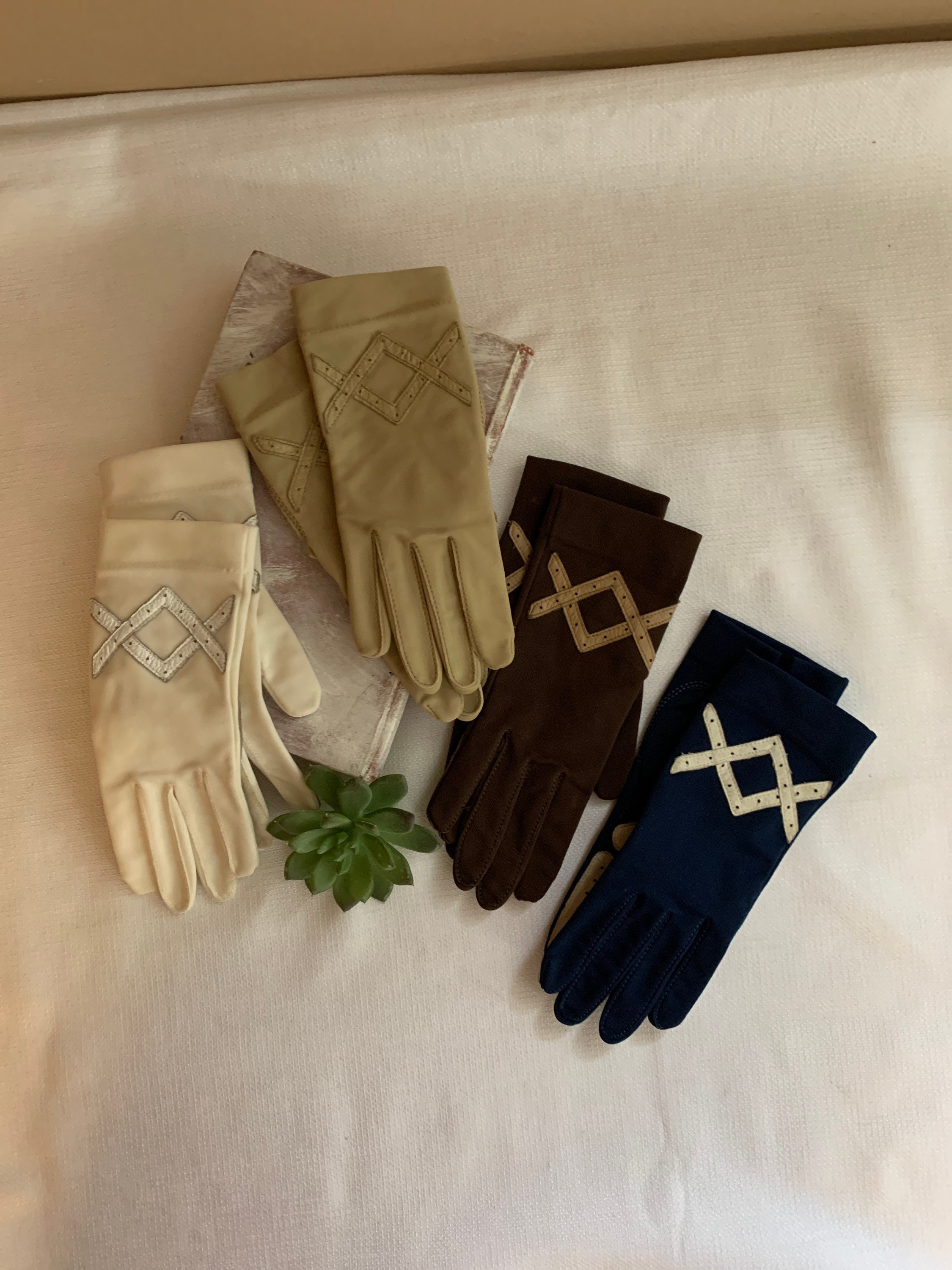 Vintage Leder Damen Handschuhe echtleder handschuhweich Mode & Beauty Accessoires & Schmuck