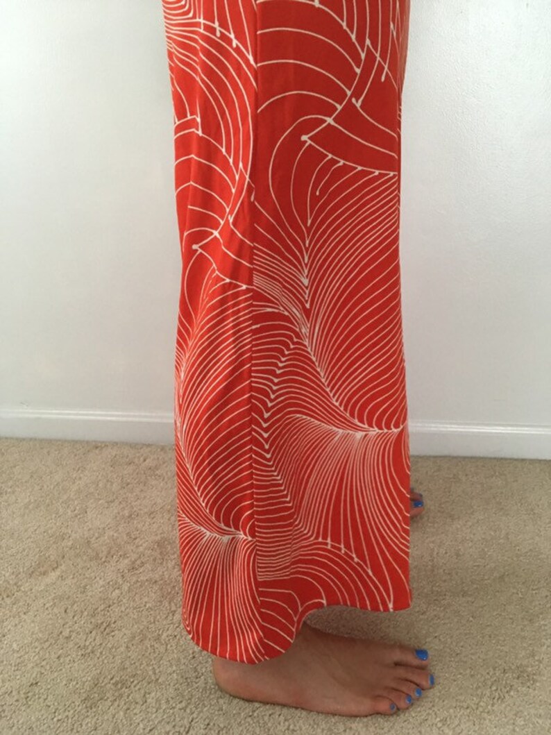 1970s Disco Jumpsuit Theater Supply Red Graphic Print Vintage Mod Jumpsuit Butterfly Sleeve Button Up One Piece Romper
