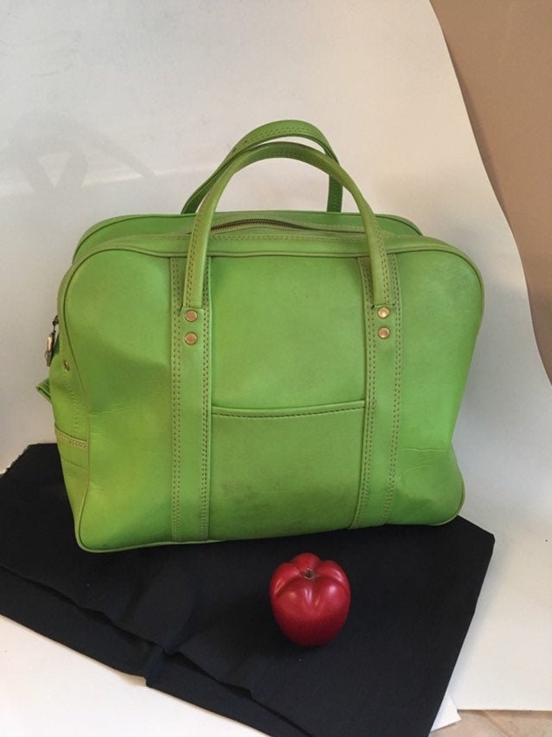 Vintage Carry on Luggage Soft Side Lime Green Travel Bagmod Etsy