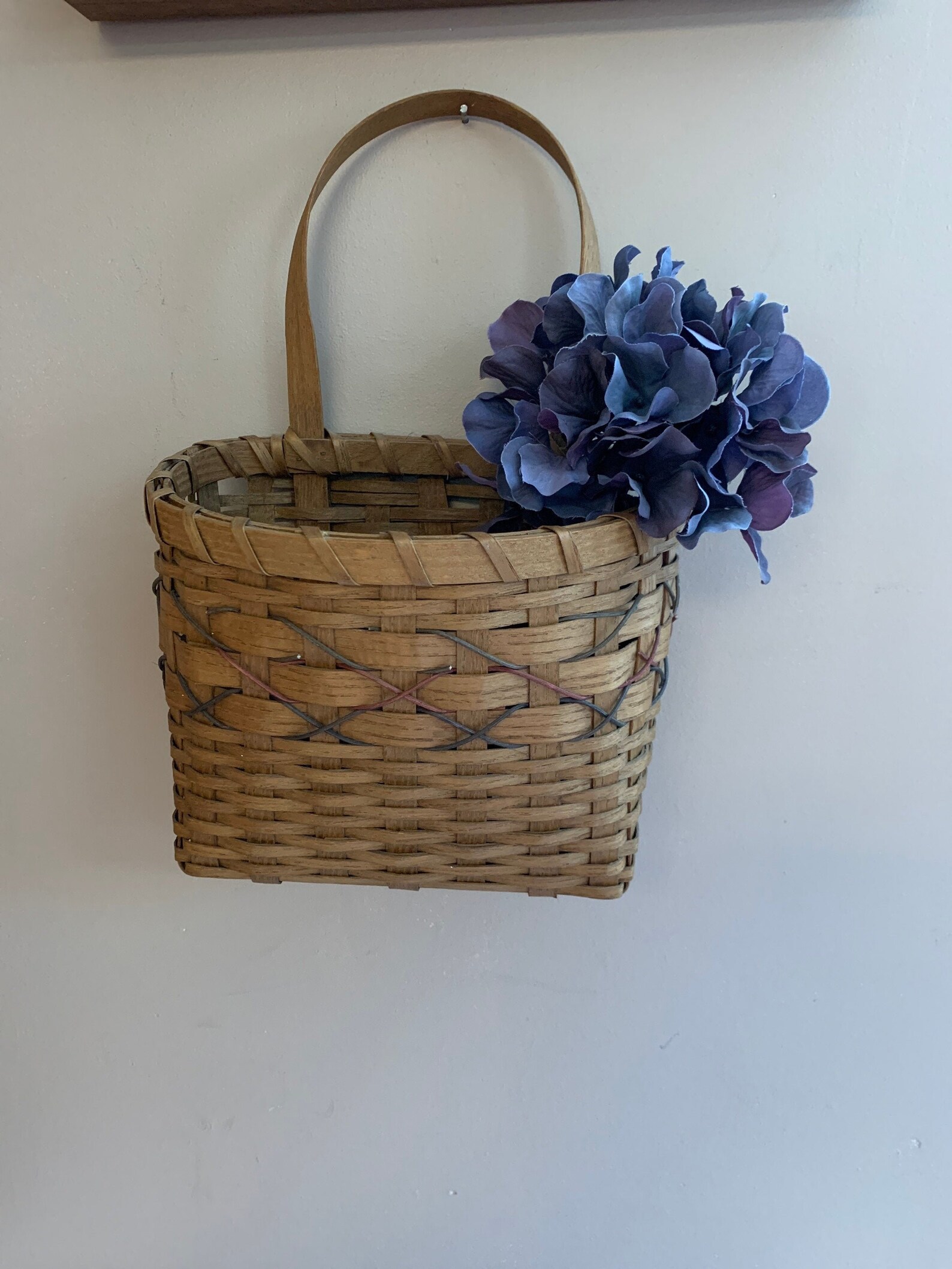 Woven Hanging BasketVintage Wall Pocket Hanging Mail Basket Etsy