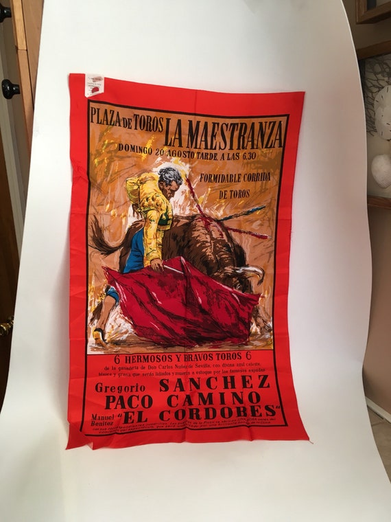 Bullfight Poster Scarf,Vintage Barcelona Spain Bul