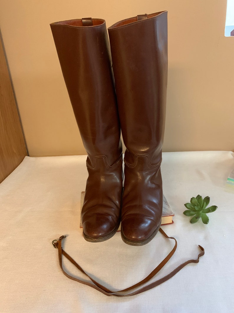 Botas de montar inglesas Botas de cuero marrón vintage para | Etsy México