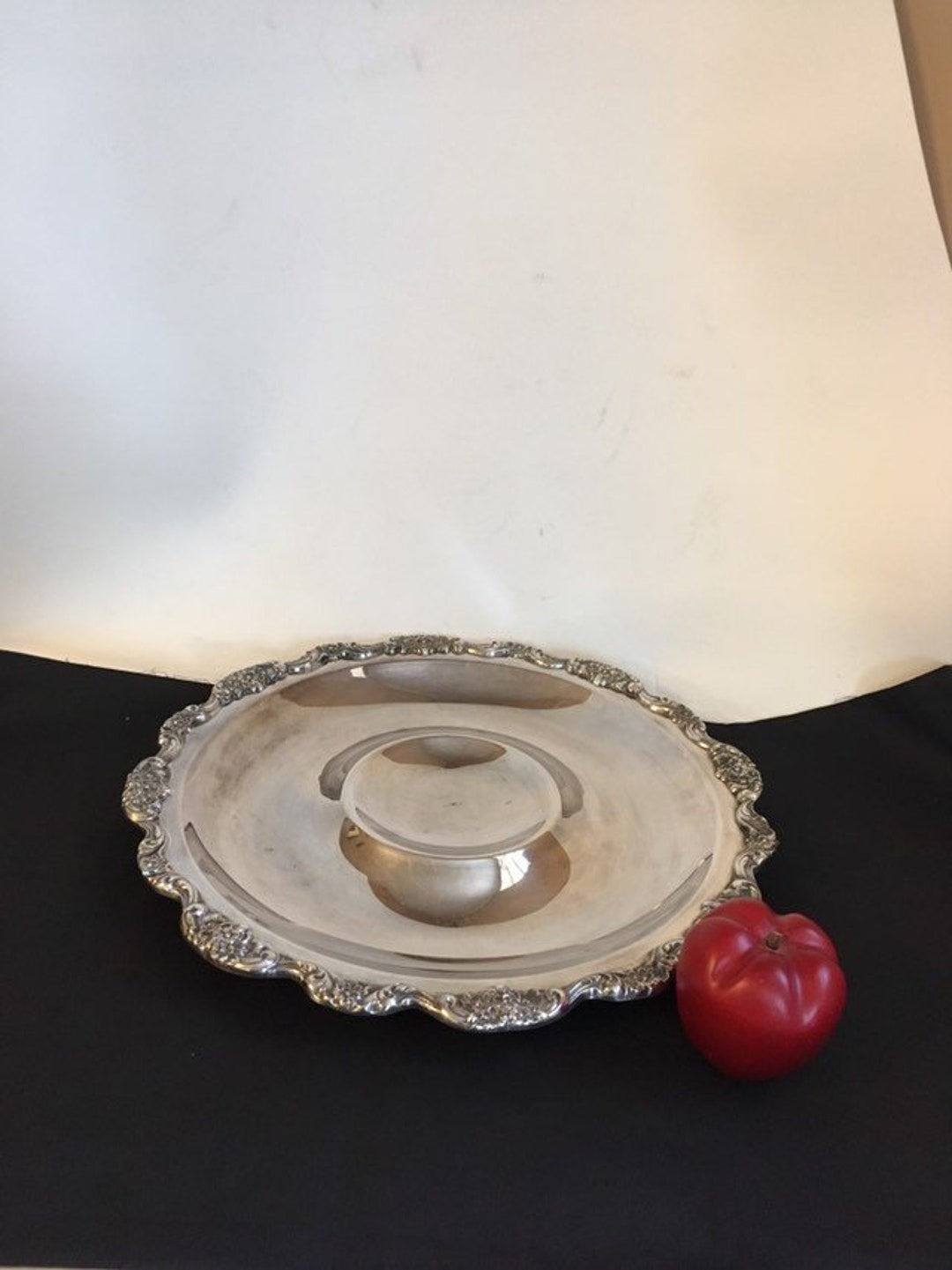 Vintage Silver Platter, EPCA Silver Plate by Poole 437 Chip Dip or