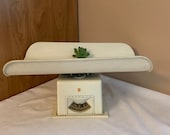 Vintage Baby Scale, Detecto Metal Table Top 30 pound Scale, White Nursery Decor, Plant Stand