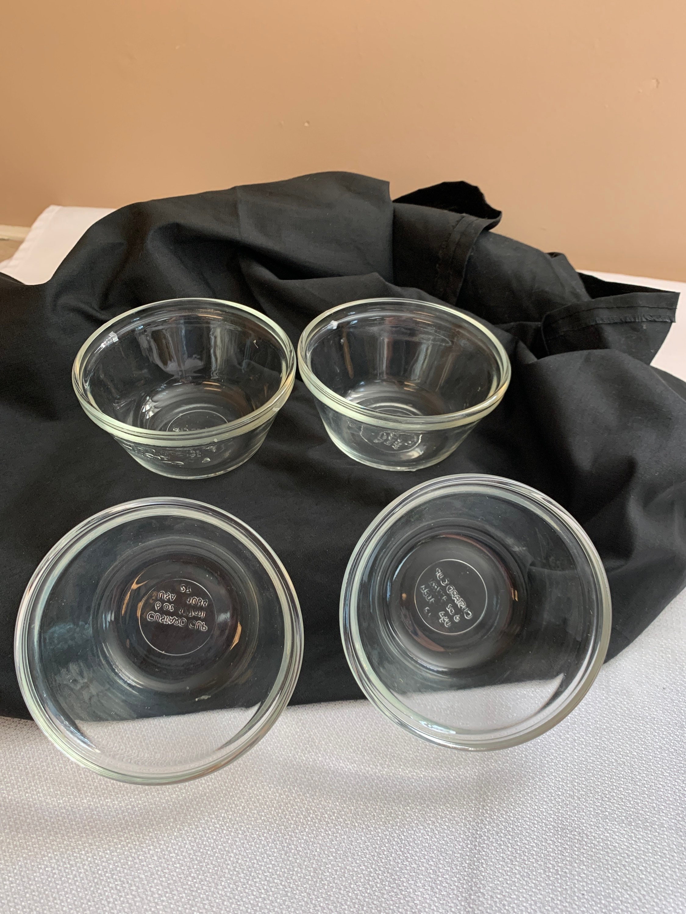 Vintage Glass Dish Set of 4 Clear 6 Ounce Glass Cooking Etsy Singapore