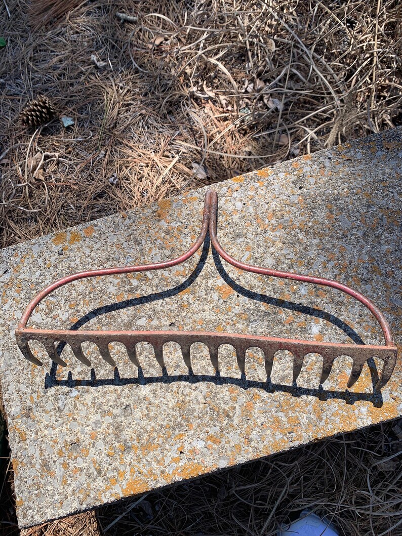 Rustic Rake Head, Rusty Garden Tool, Farmhouse Decor, Rustic Cabin ...