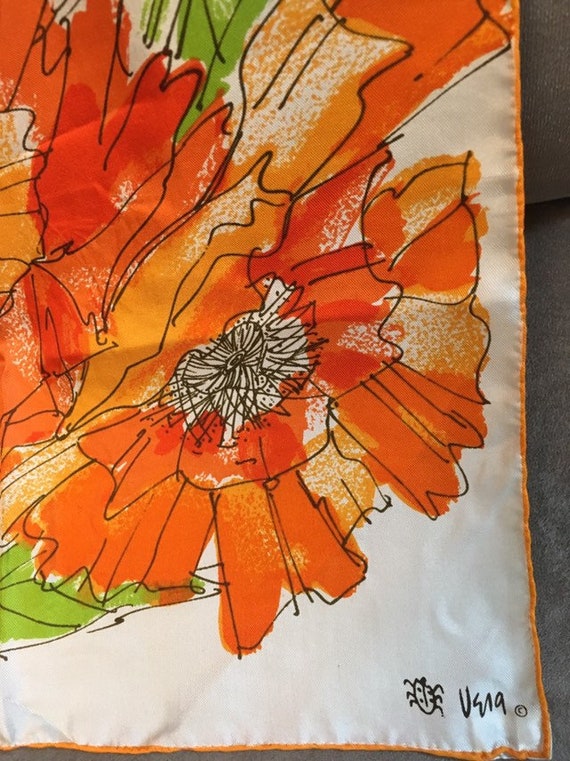 Orange Vera Scarf, Vintage 1960’s Ladybug Silk Sca