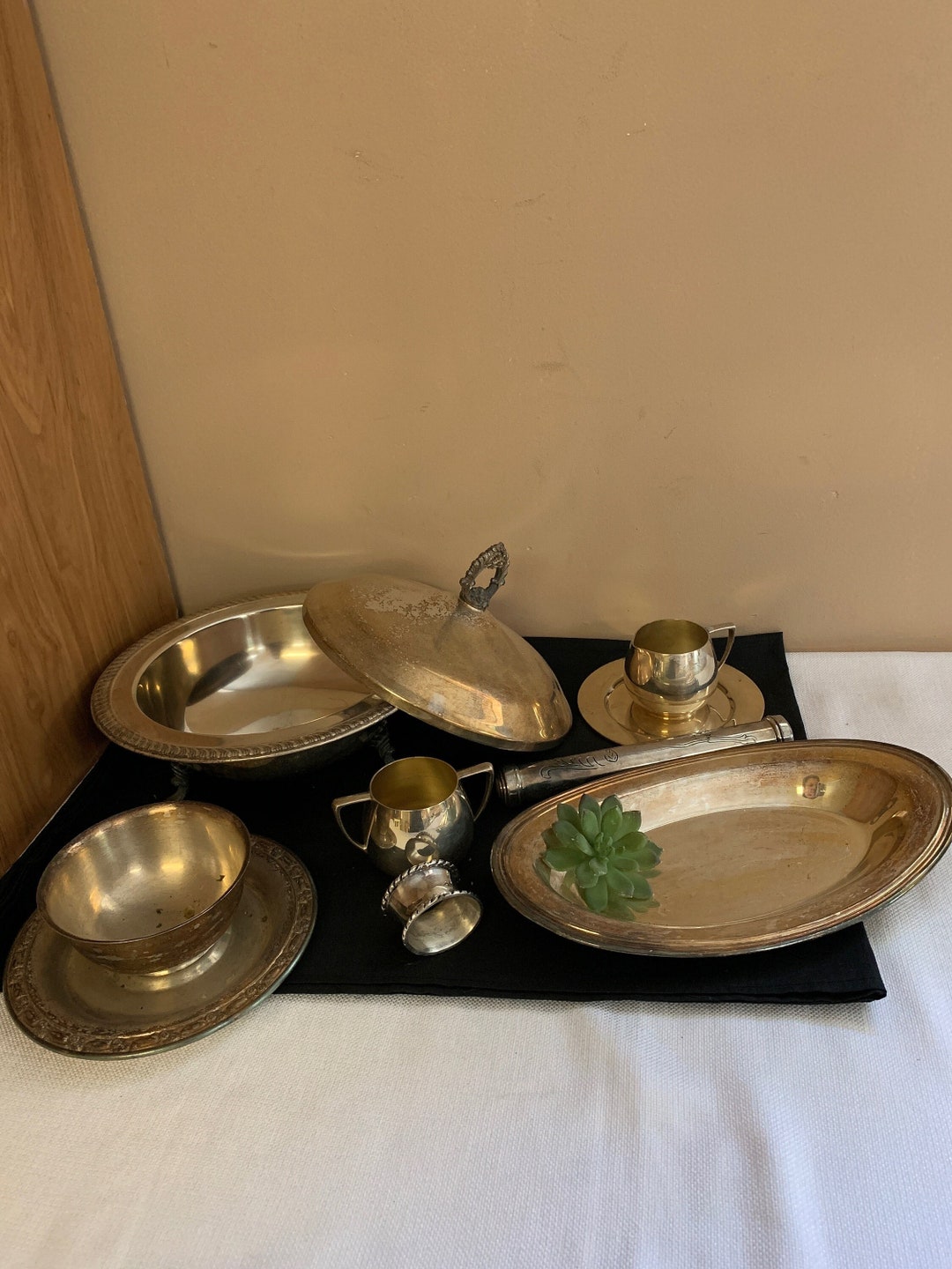 Vintage Silver Lot, Large Bundle for Reuse, 9 Pieces of Silver Plate to