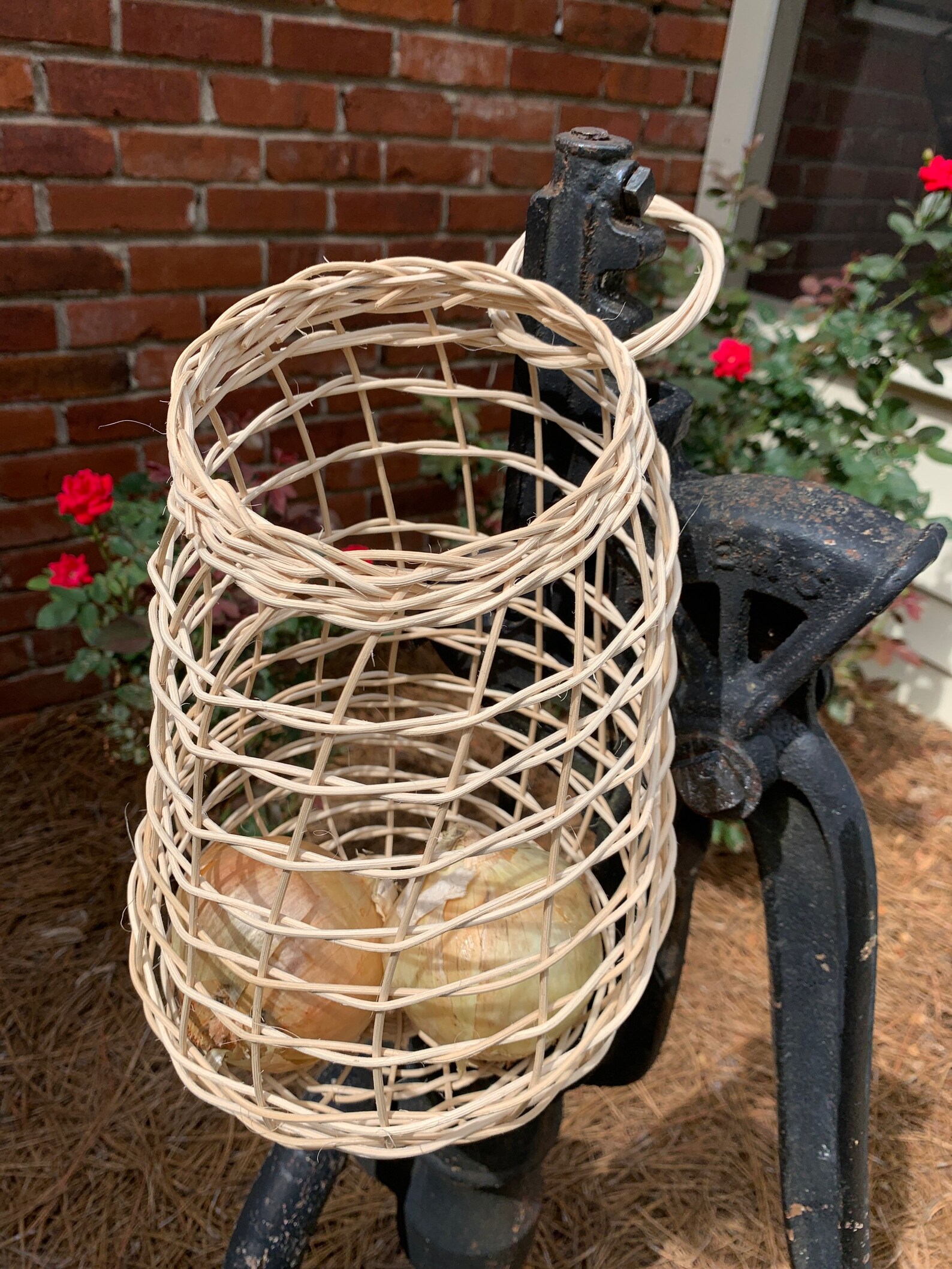 Hanging Onion Basket Large Natural Basket for Onions Fruit Etsy