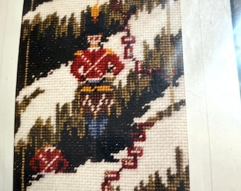Vintage Needlepoint Card Kit, Christmas Greetings, DIY Card Gift, Choice